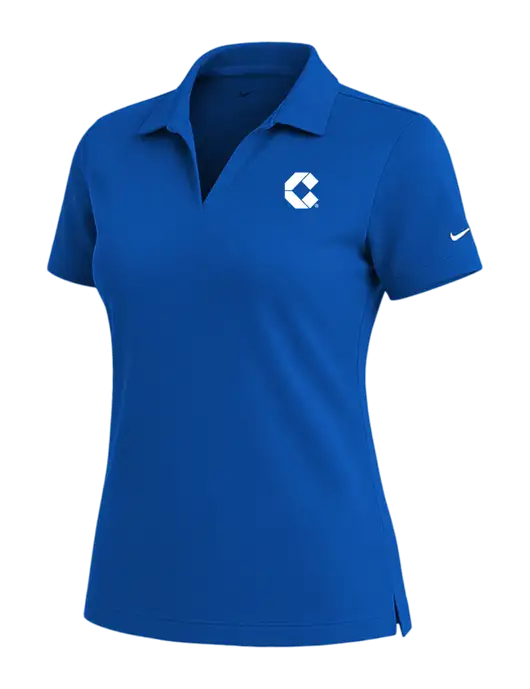 NIKE Royal Womens Dri-Fit Micro Pique Polo w/Control Air Icon Logo