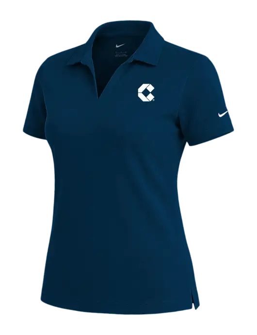 NIKE Navy Womens Dri-Fit Micro Pique Polo w/Control Air Icon Logo