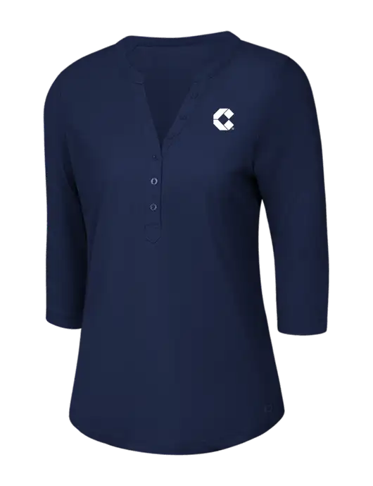 OGIO Navy Jewel Henley w/Control Air Icon Logo