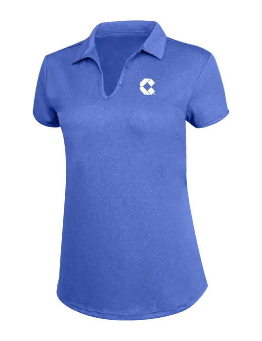 Womens Light Royal Trace Heather Polo w/Control Air Icon Logo