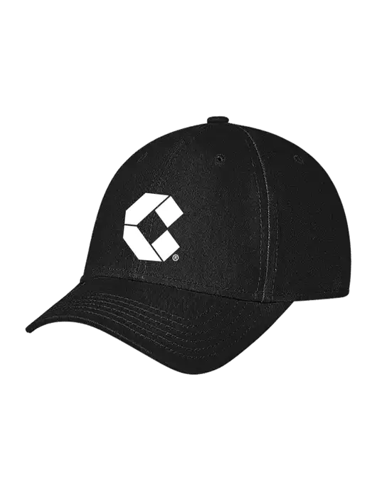 Black Structured Soft Snap Closure Hook & Loop Cap w/Control Air Icon Logo