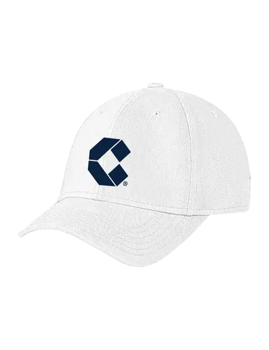 White Structured Soft Snap Closure Hook & Loop Cap w/Control Air Icon Logo