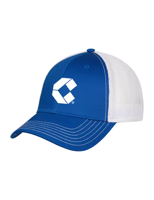 Royal & White Mesh Trucker Cap Snap Back w/Control Air Icon Logo