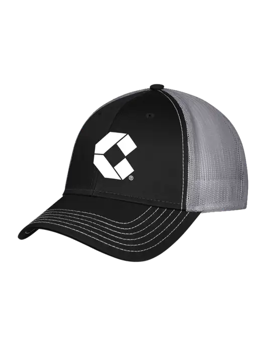 Black/Medium Dark Grey Mesh Trucker Cap Snap Back w/Control Air Icon Logo
