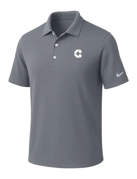 NIKE Medium Grey Dri-Fit Micro Pique Polo w/Control Air Icon Logo