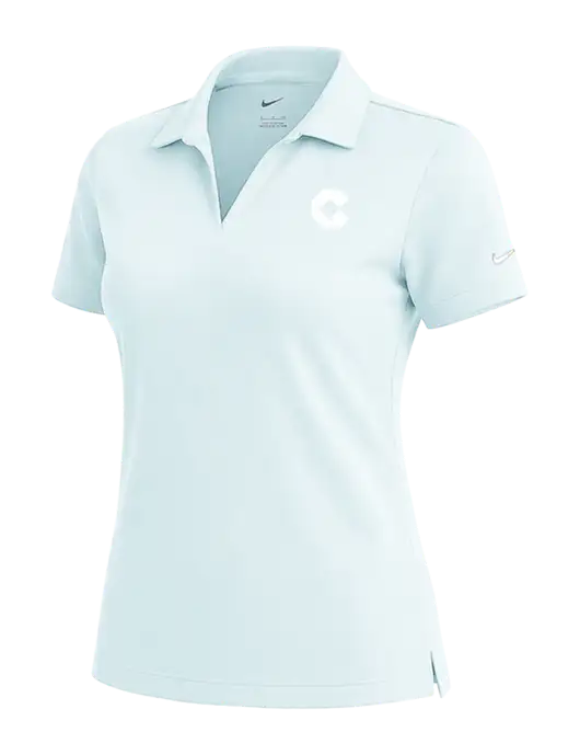 NIKE Very Light Blue Womens Dri-Fit Micro Pique Polo w/Control Air Icon Logo