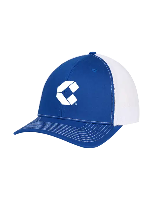 Richardson Adjustable Snapback Original 112 Trucker Cap Royal w/White Mesh w/Control Air Icon Logo