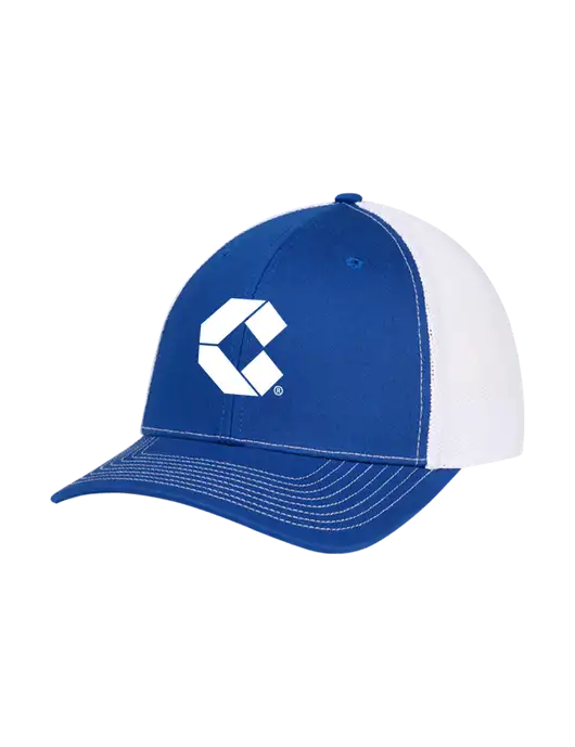 Richardson Adjustable Snapback Original 112 Trucker Cap Royal w/White Mesh w/Control Air Icon Logo