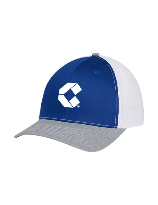 Richardson Adjustable Snapback Original 112 Trucker Cap Royal/HeatherGrey/White Mesh w/Control Air Icon Logo