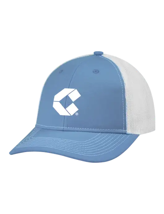 Snapback Ponytail Trucker Cap Carolina Blue w/White Mesh w/Control Air Icon Logo