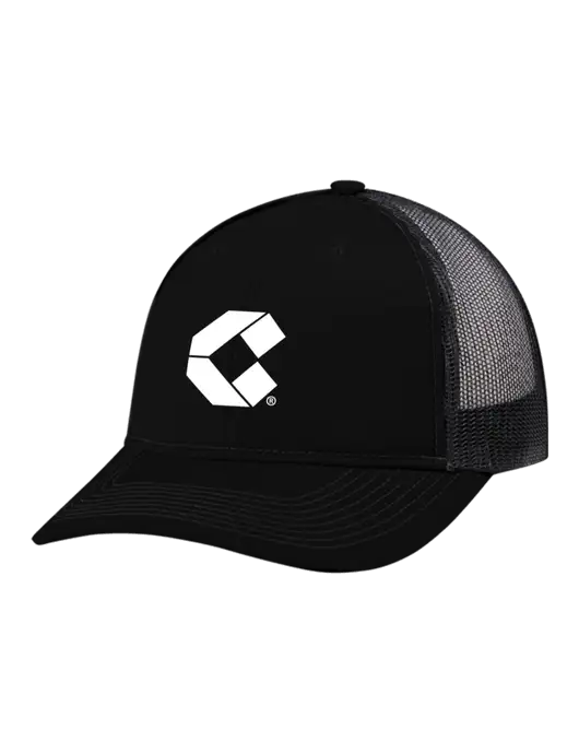 Snapback Ponytail Trucker Cap Black w/Black Mesh w/Control Air Icon Logo
