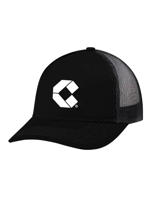 Snapback Ponytail Trucker Cap Black w/Black Mesh w/Control Air Icon Logo