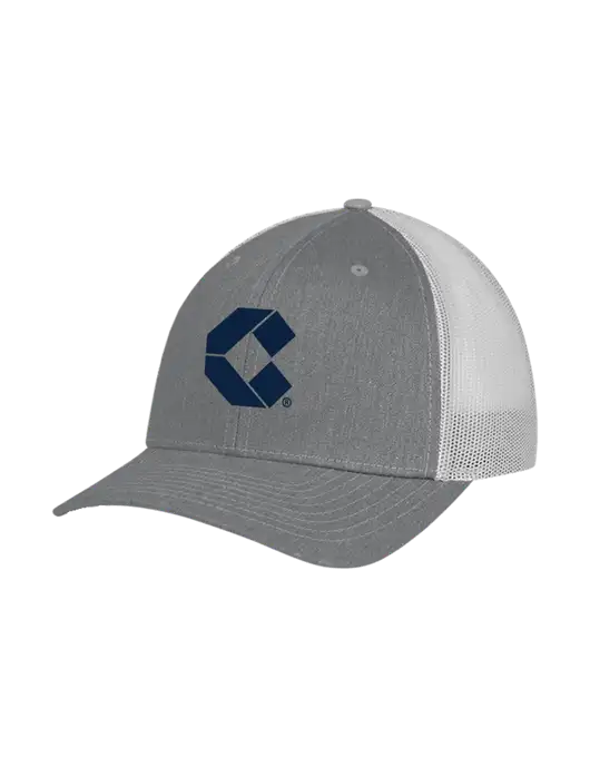 Richardson Adjustable Snapback Original 112 Trucker Cap Heather Grey w/Light Grey Mesh w/Control Air Icon Logo