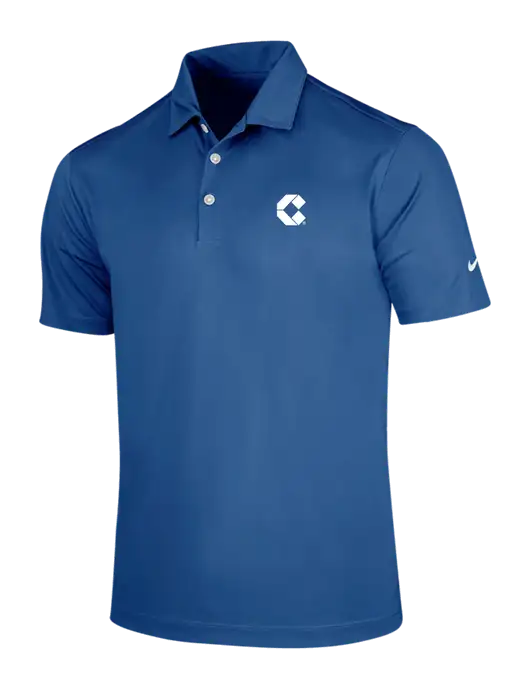 NIKE Dark Royal Dri-Fit Vertical Mesh Polo w/Control Air Icon Logo