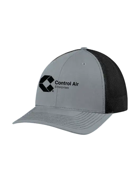 Richardson Adjustable Snapback Original 112 Trucker Cap Heather Grey w/Black Mesh w/Control Air Enterprises Logo